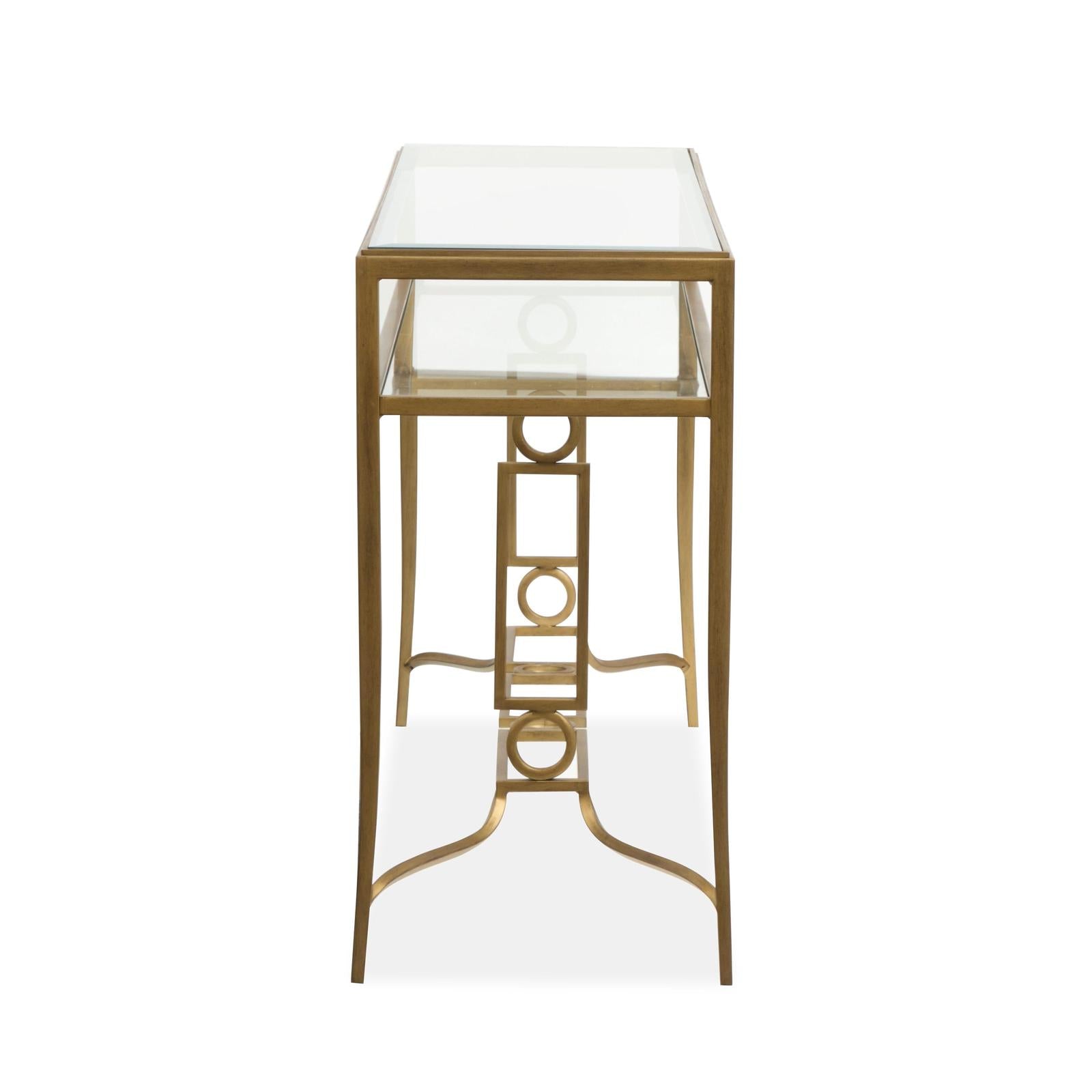 Magnussen Home Lorena Burnished Brass Rectangular Cocktail Table