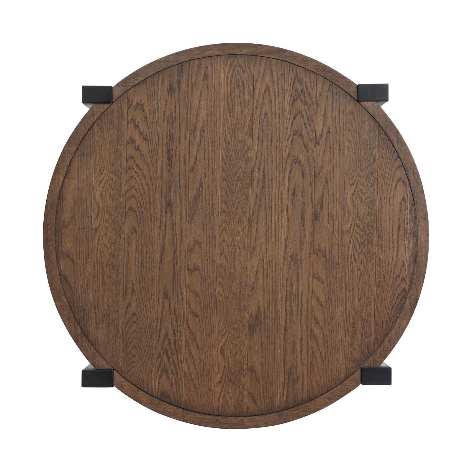 Magnussen Home Kaysen Wallaby And Matte Black Round Cocktail Table