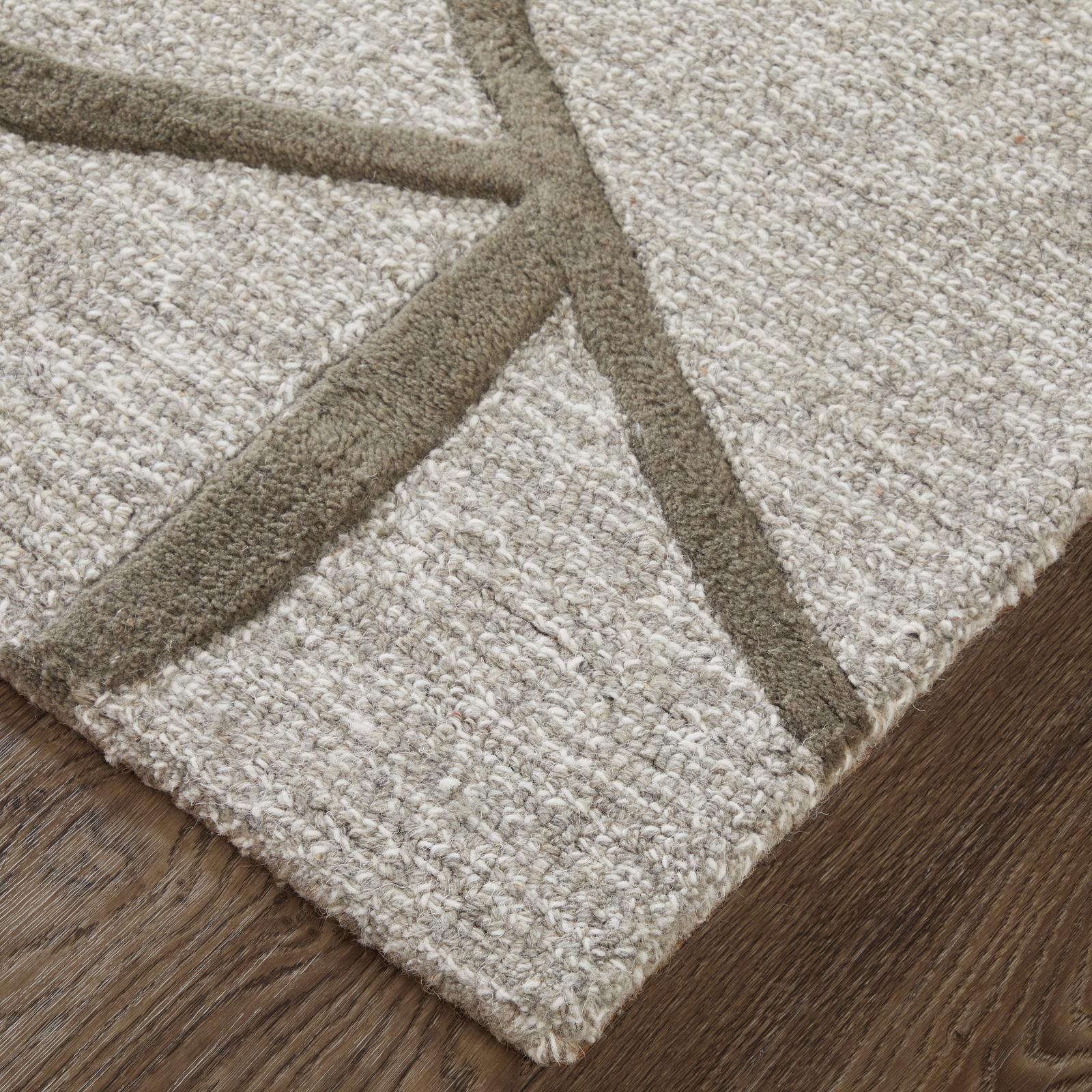 Feizy Kimball 8A30F Transitional Abstract Rug in Gray/Taupe/Ivory