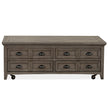 Magnussen Home Paxton Place Dovetail Grey Lift Top Storage Cocktail Table With Casters