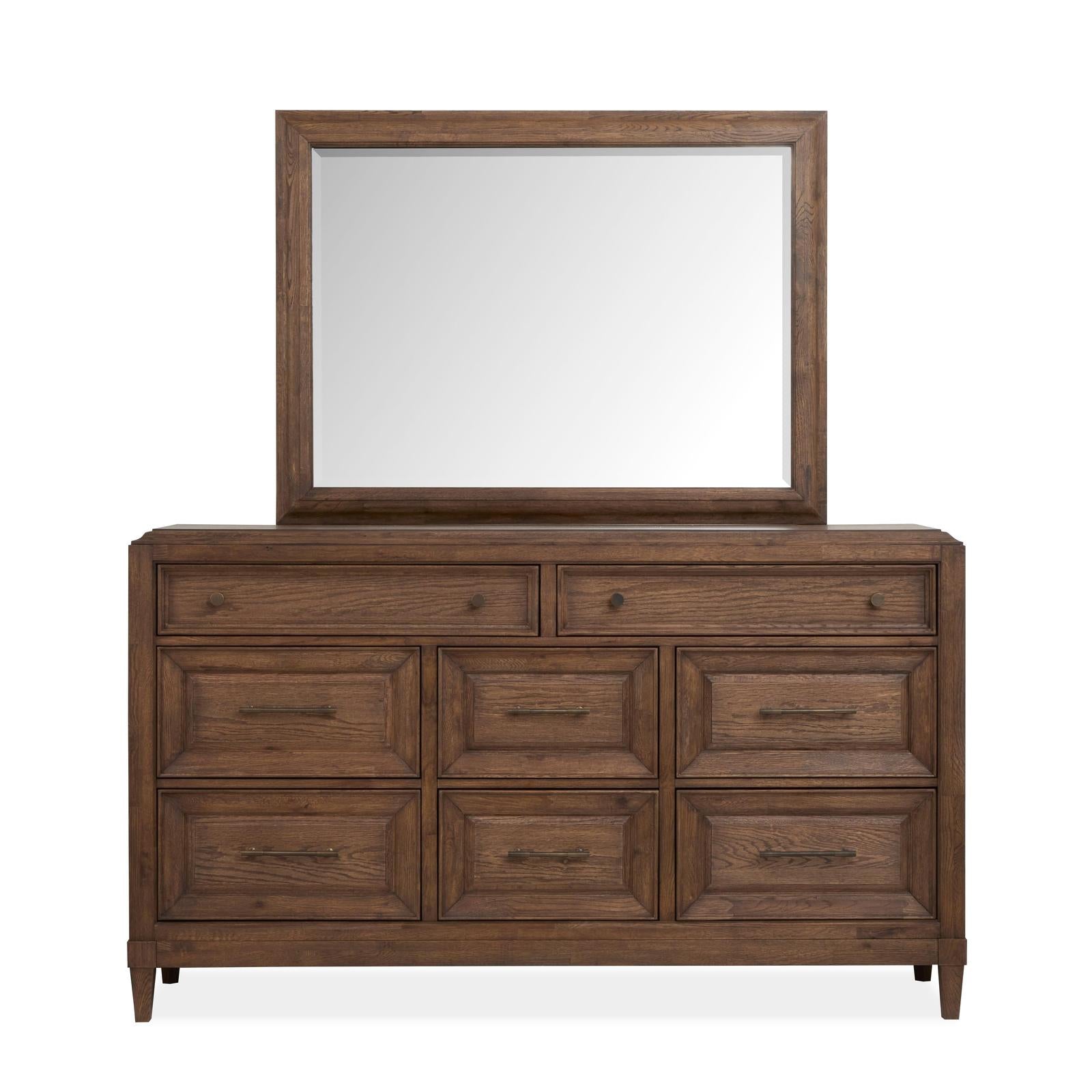 Magnussen Home Groveland Park Antique Coffee Drawer Dresser With Landscape Mirror