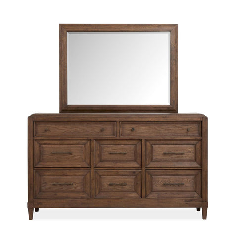 Magnussen Home Groveland Park Antique Coffee Drawer Dresser With Landscape Mirror