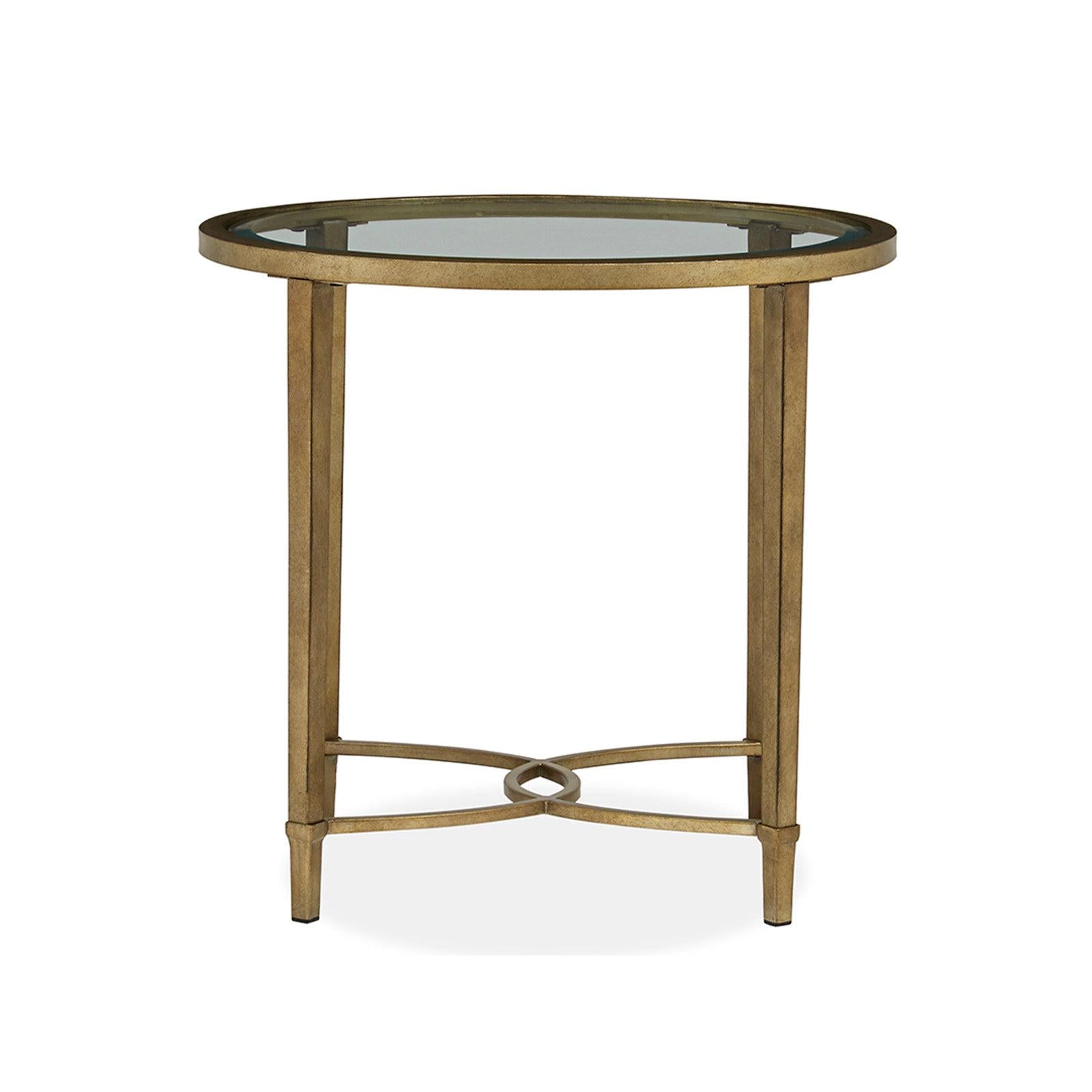 Magnussen Home Copia Antiqued Silver With Gold Tint Oval End Table
