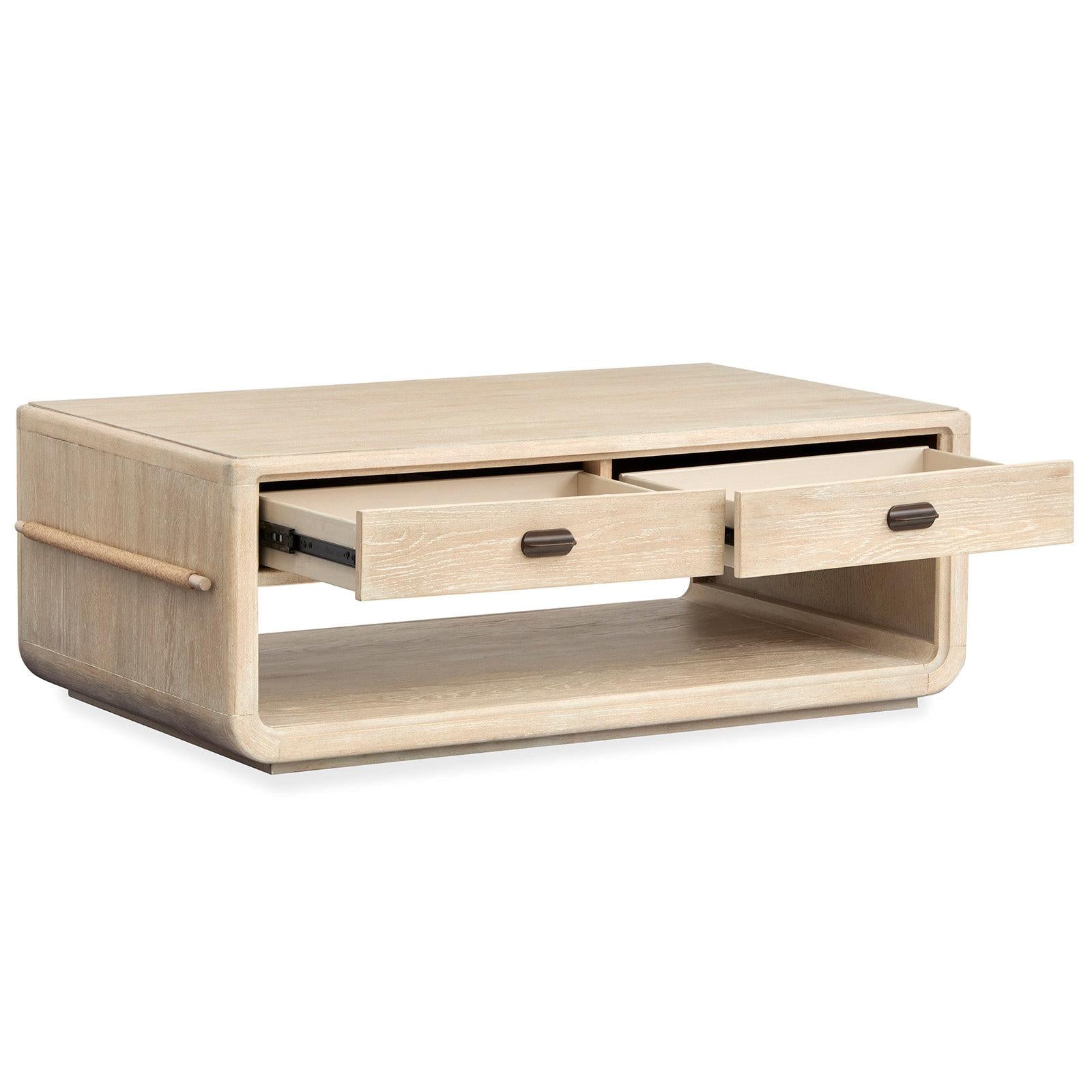Salt Life Home Sunset Cove Sanibel Brown Rectangular Cocktail Table with Casters