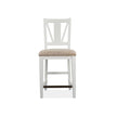 Magnussen Home Heron Cove Chalk White And Dovetail Grey Upholstered Counter Chair Set of 2