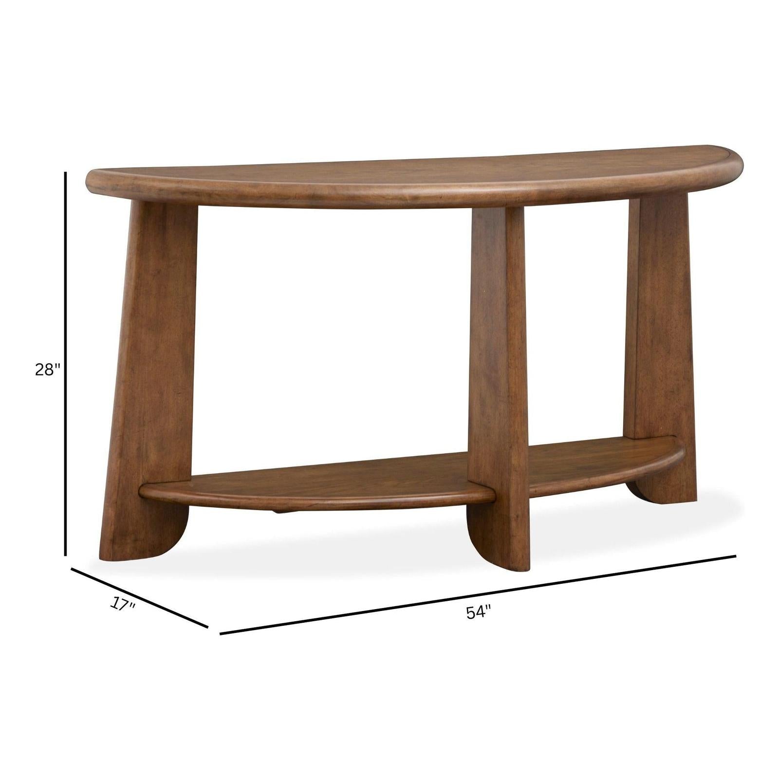 Magnussen Home Tanner Tawny Brown Demilune Sofa Table