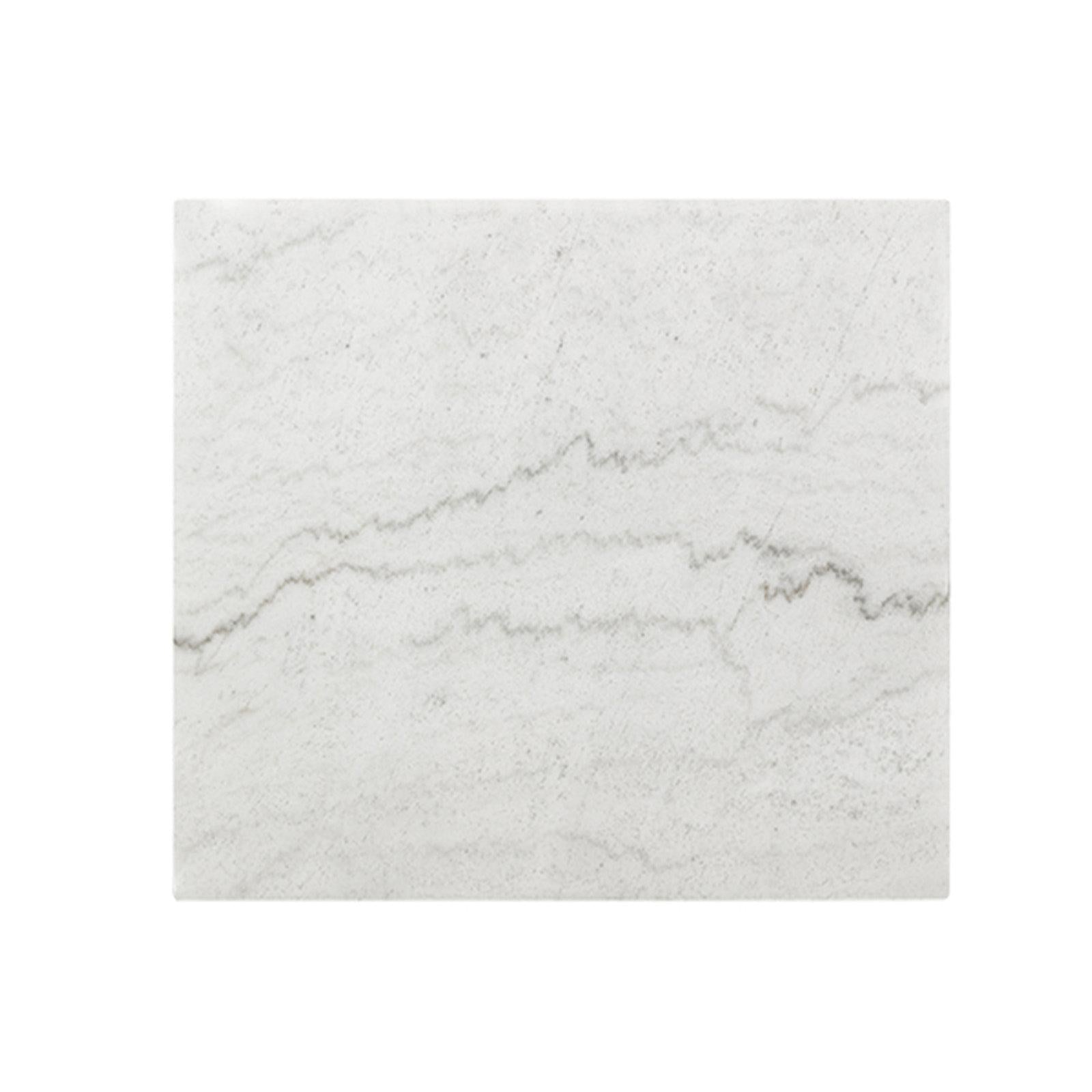 Magnussen Home Torin White Marble And Matte Black Rectangular End Table