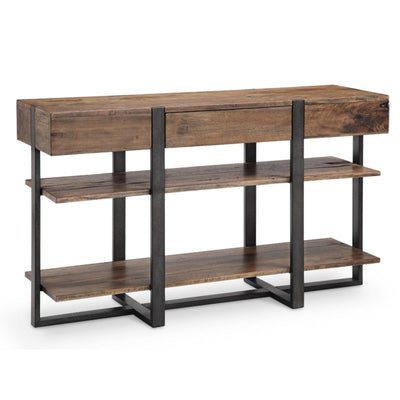 Magnussen Home Prescott Rustic Honey And Distressed Iron Rectangular Sofa Table