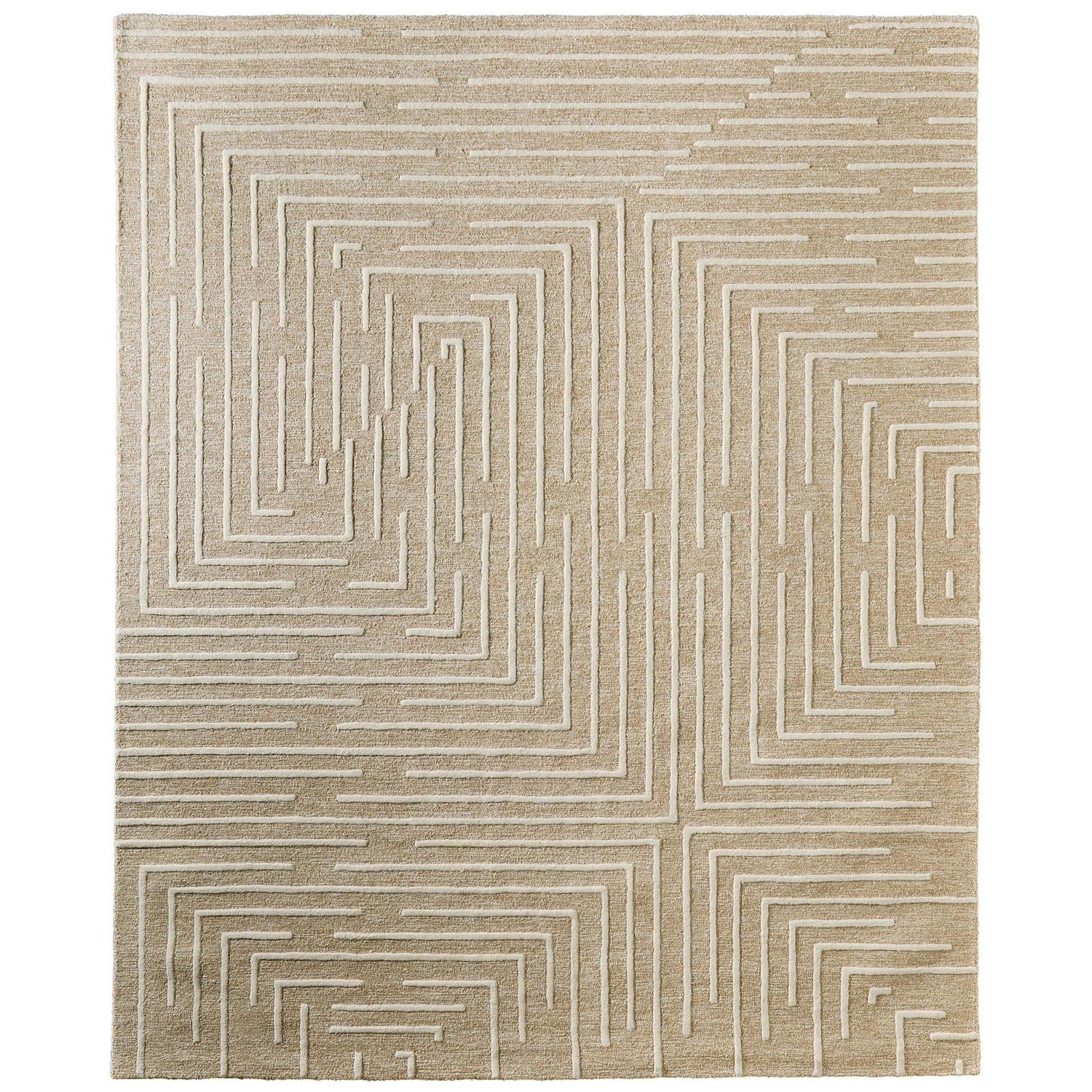 Feizy Fenner T8003 Transitional Geometric, Taupe/Ivory, Rug