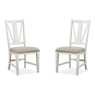 Magnussen Home Heron Cove Chalk White And Dovetail Grey Side Chair Set of 2