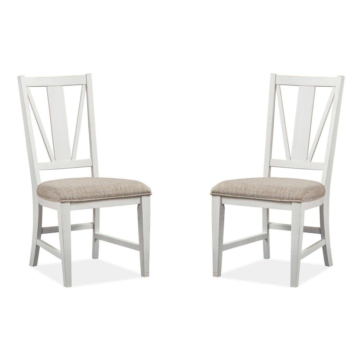 Magnussen Home Heron Cove Chalk White And Dovetail Grey Side Chair Set of 2