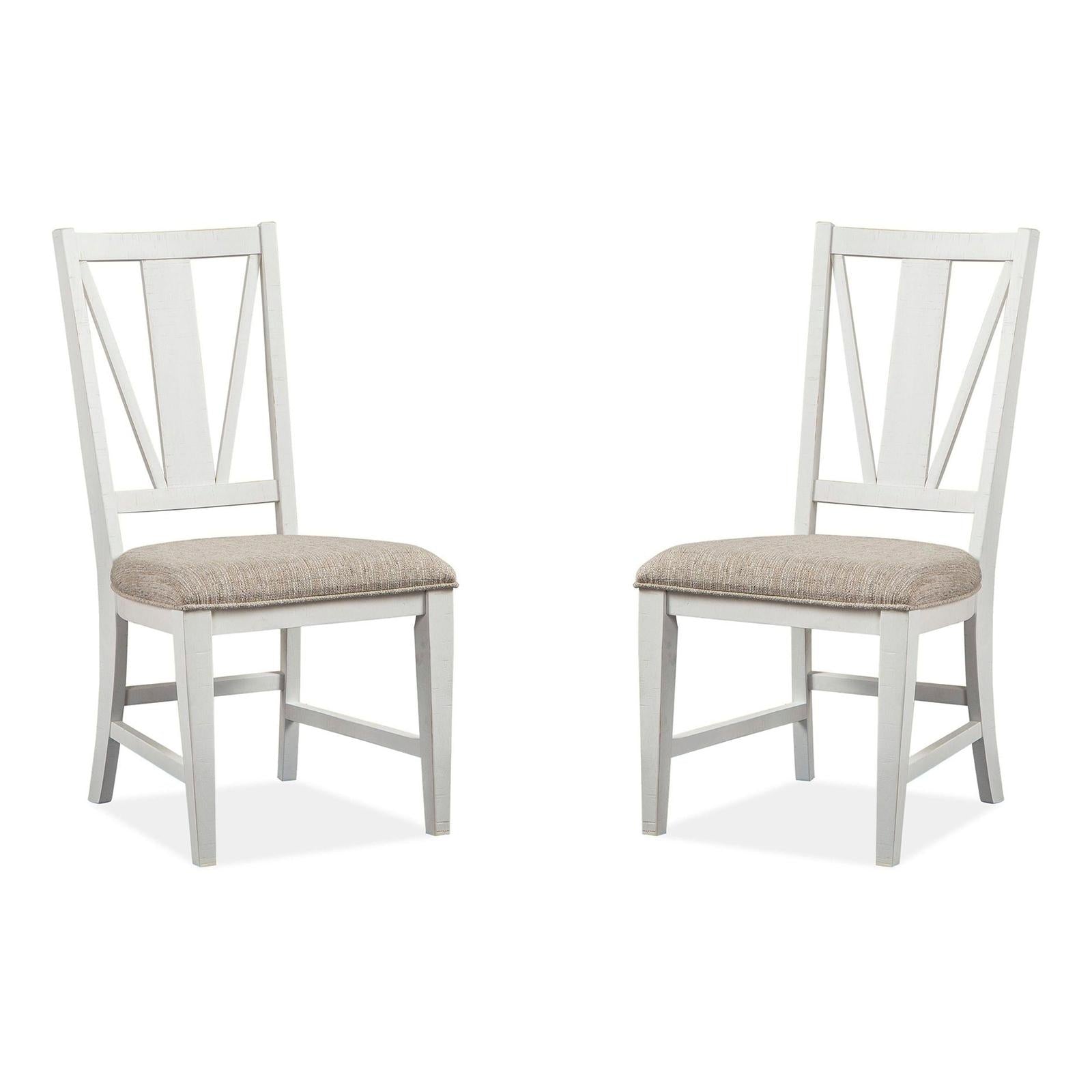 Magnussen Home Heron Cove Chalk White And Dovetail Grey Side Chair Set of 2