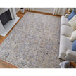 Feizy Pasha 39M6F Transitional Distressed in Ivory/Blue/Tan