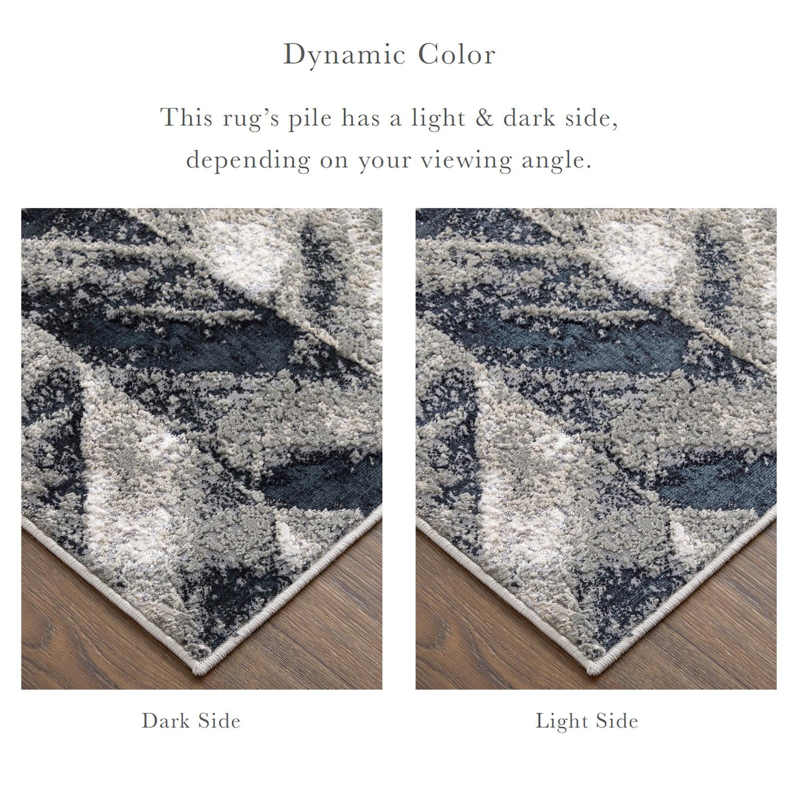 Feizy Micah 3048F Modern Chevron Rug in Black/Gray/Silver