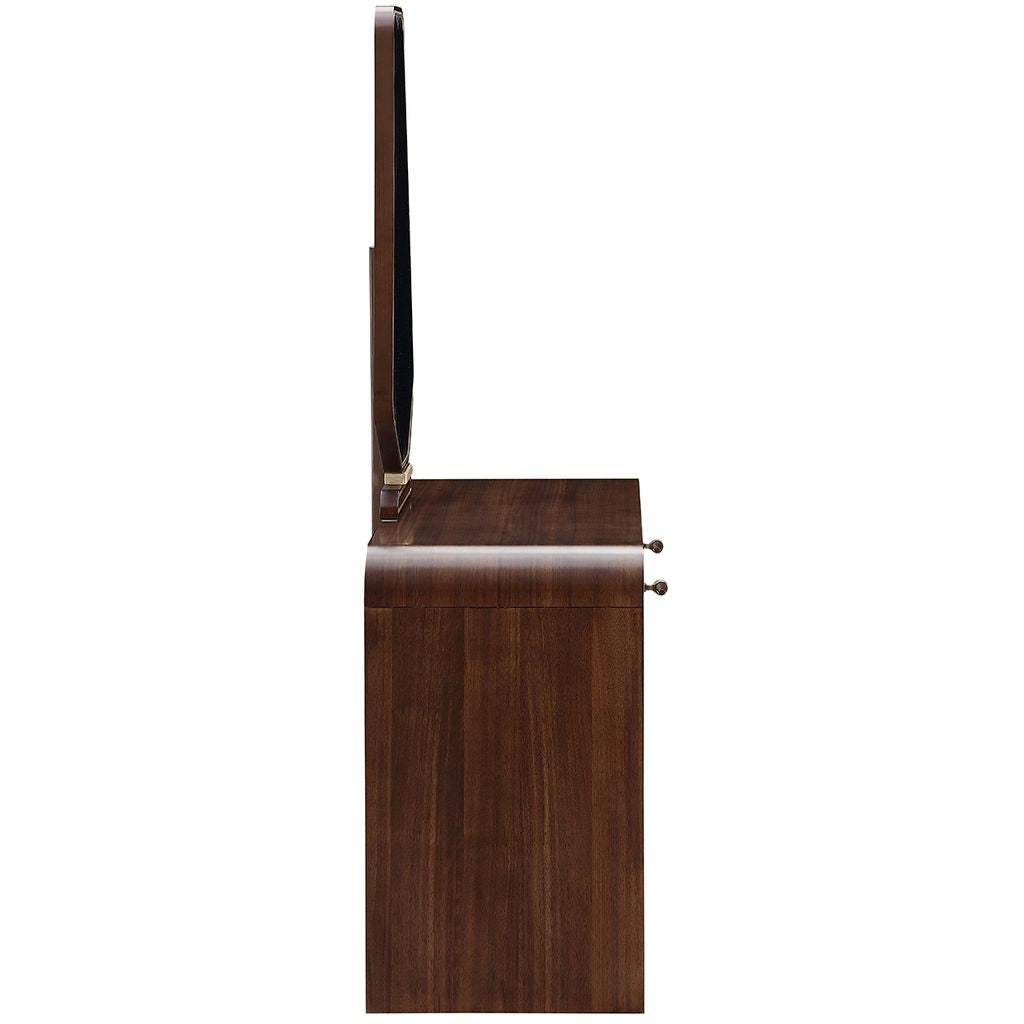Michael Amini Houston Vanity Table with Mirror - Walnut