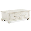Magnussen Home Newport Alabaster Lift Top Storage Cocktail Table With Casters 
