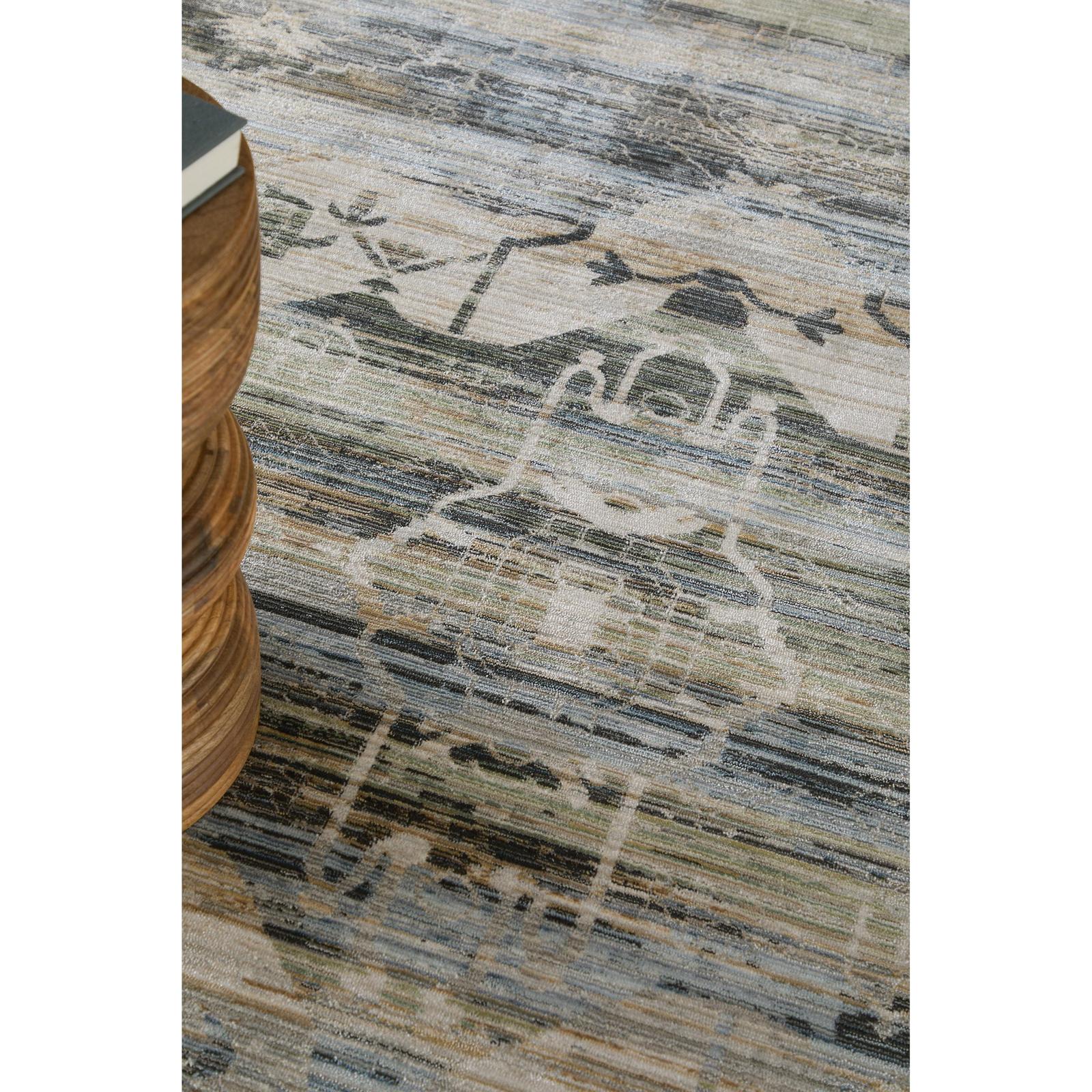 Feizy Augustine 39U0F Traditional Medallion, Green/Blue/Ivory, Rug