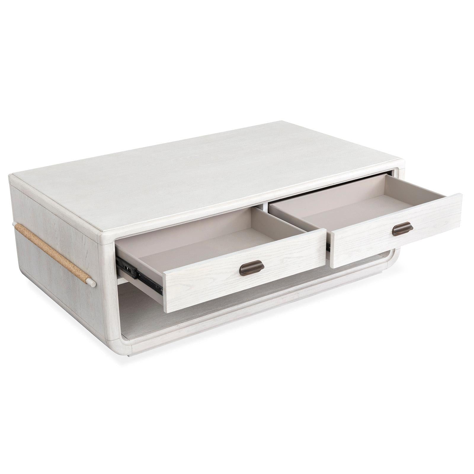 Salt Life Home Sunset Cove Moonlight Pearl Rectangular Cocktail Table with Casters
