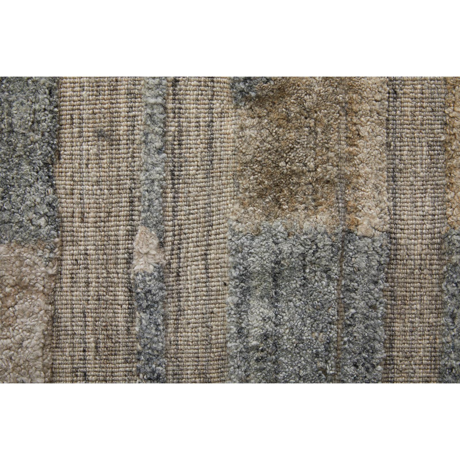 Feizy Elias 69FXF Modern Abstract Rug in Brown/Blue/Tan