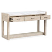 Magnussen Home Preston Gallery Buff And Antique Silver Rectangular Sofa Table