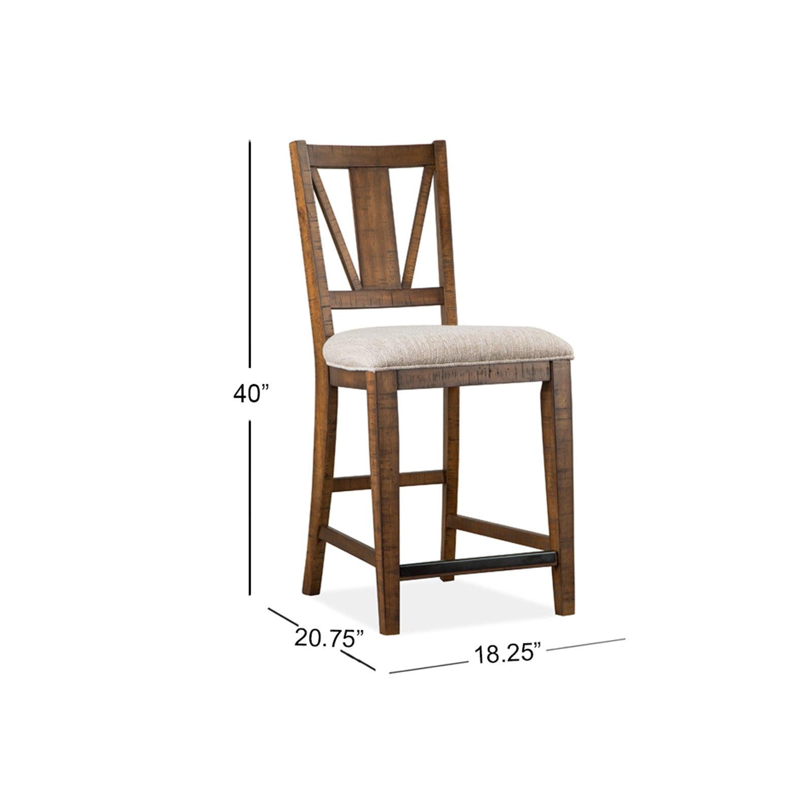 Magnussen Home Bay Creek Toasted Nutmeg Upholstered Counter Chair Set of 2