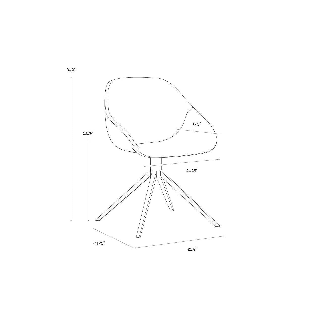 Sunpan Mccoy Swivel Dining Chair