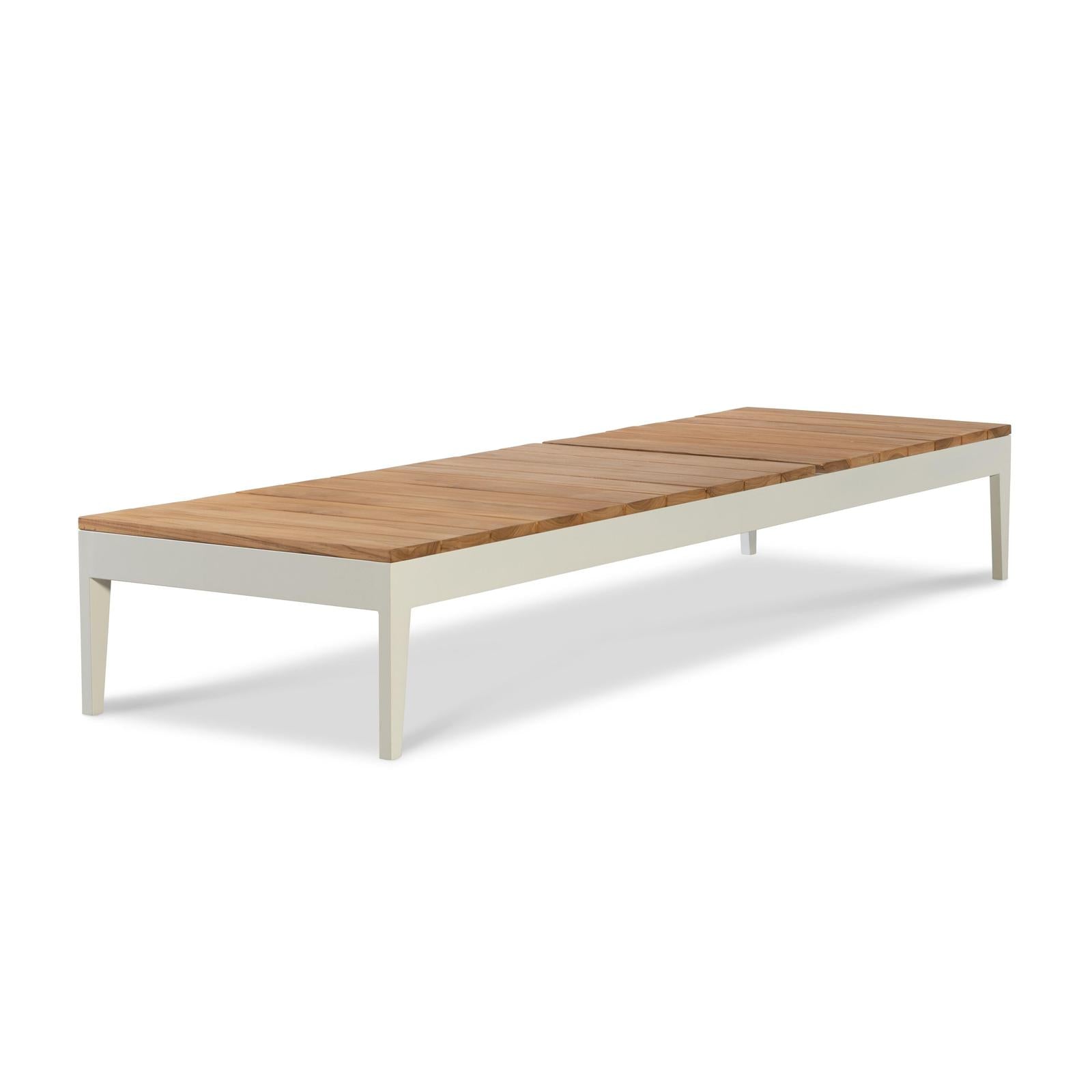 Century Furniture Outdoor Complements Poolside Metal/Teak Reclining Chaise Long
