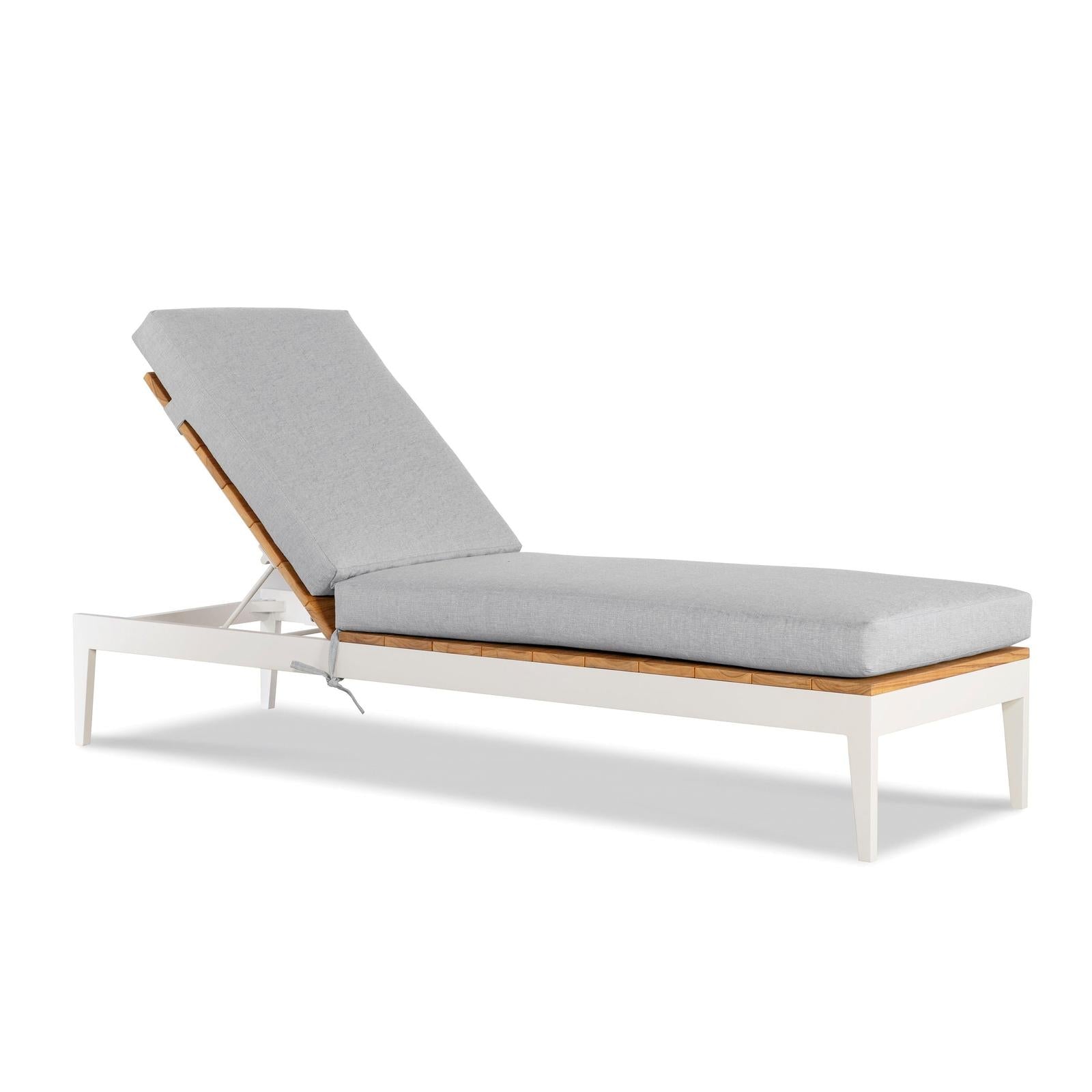 Century Furniture Outdoor Complements Poolside Metal/Teak Reclining Chaise Long