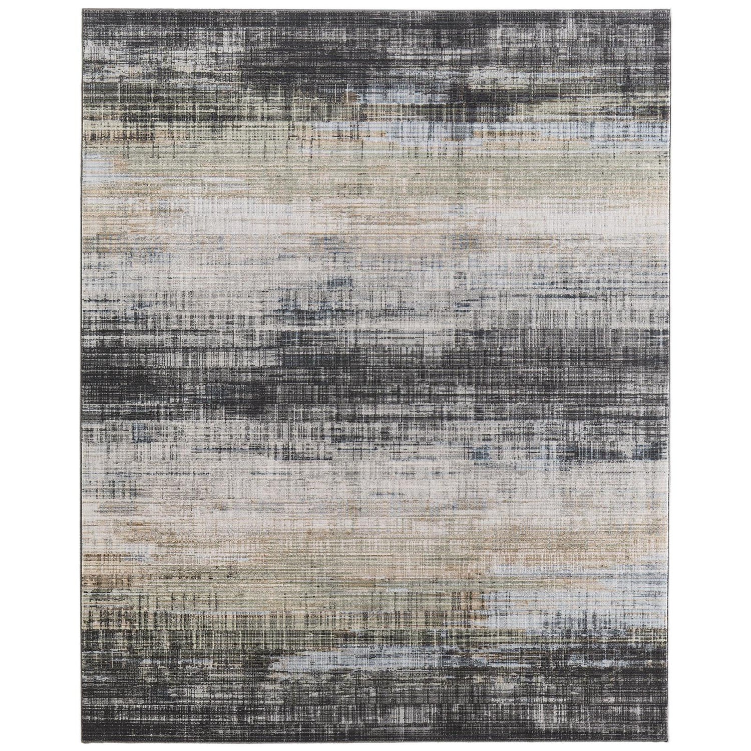 Feizy Greenwich 39U2F Modern Gradient & Ombre, Green/Black/Ivory, Rug