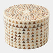 Global Views Round Triangle Print Stripe Box