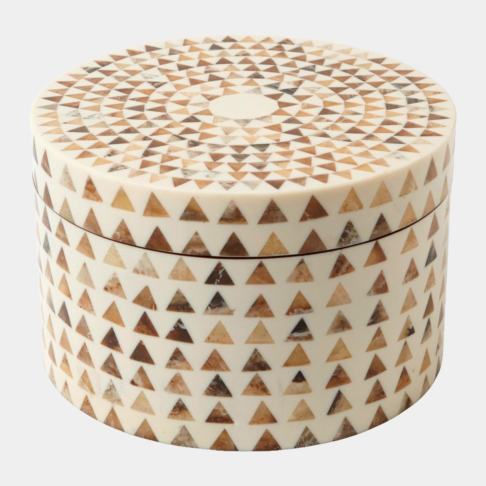 Global Views Round Triangle Print Stripe Box