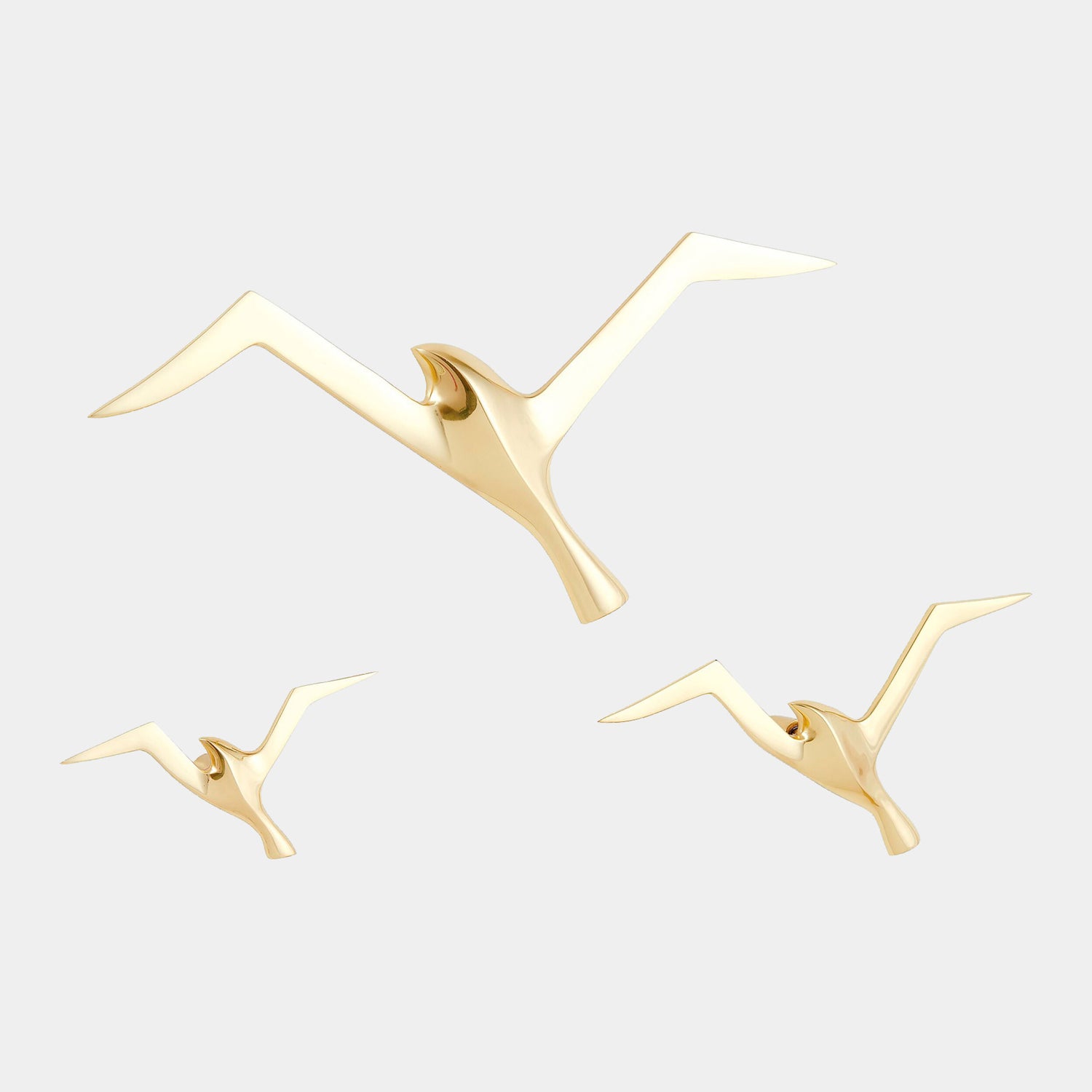 Global Views Metallic Flock Wall Decor Set of 3