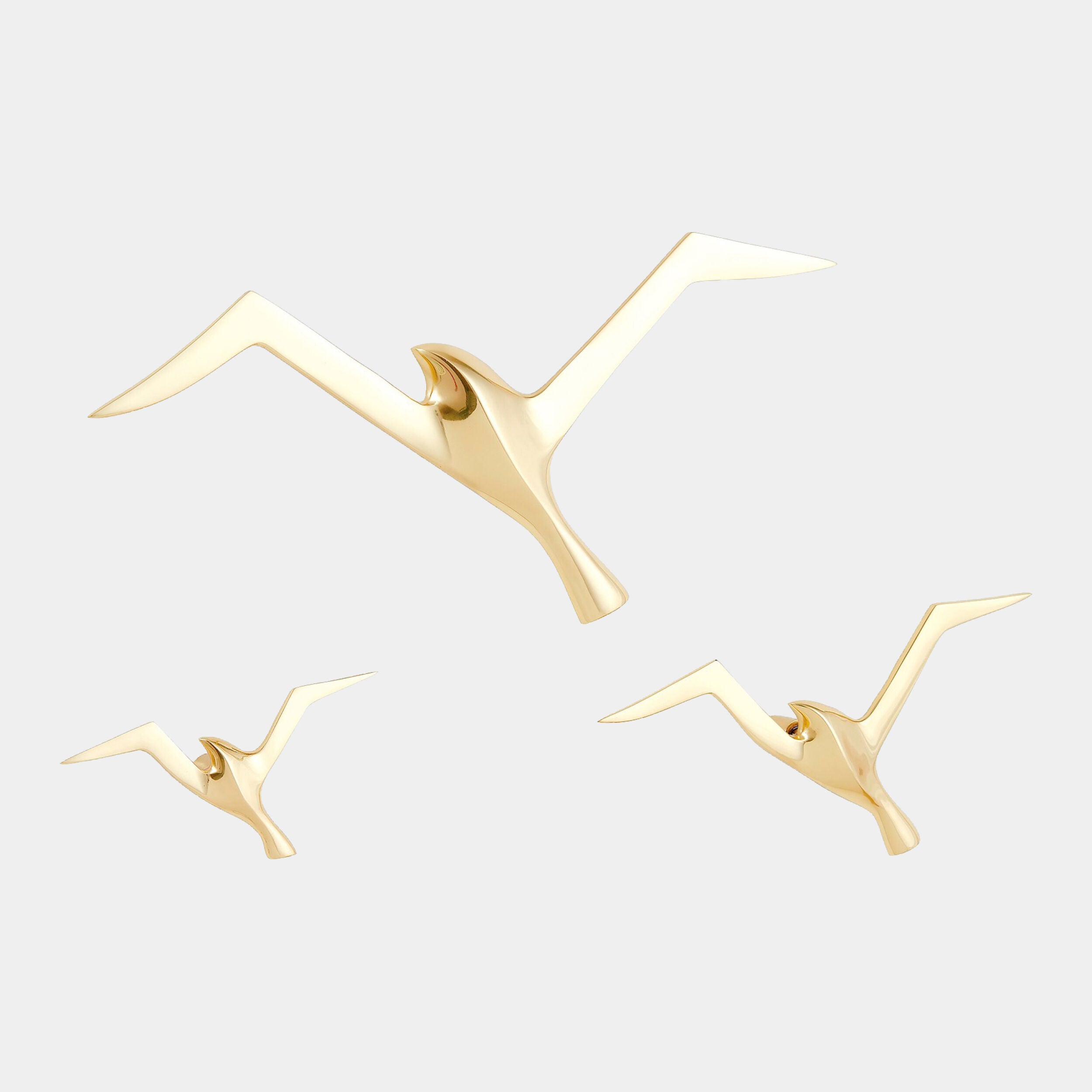 Global Views Metallic Flock Wall Decor Set of 3
