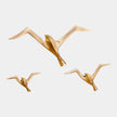 Global Views Metallic Flock Wall Decor Set of 3