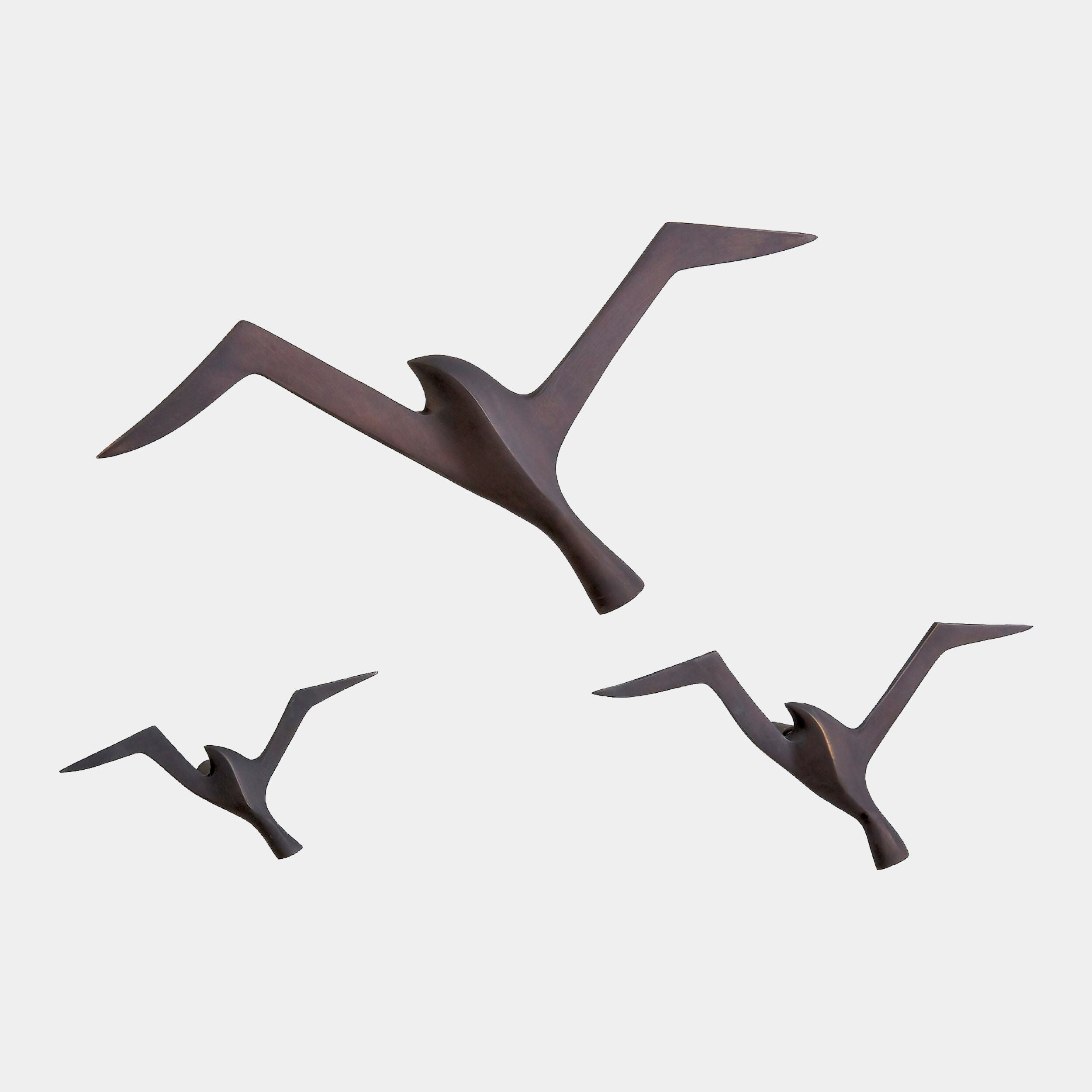 Global Views Metallic Flock Wall Decor Set of 3