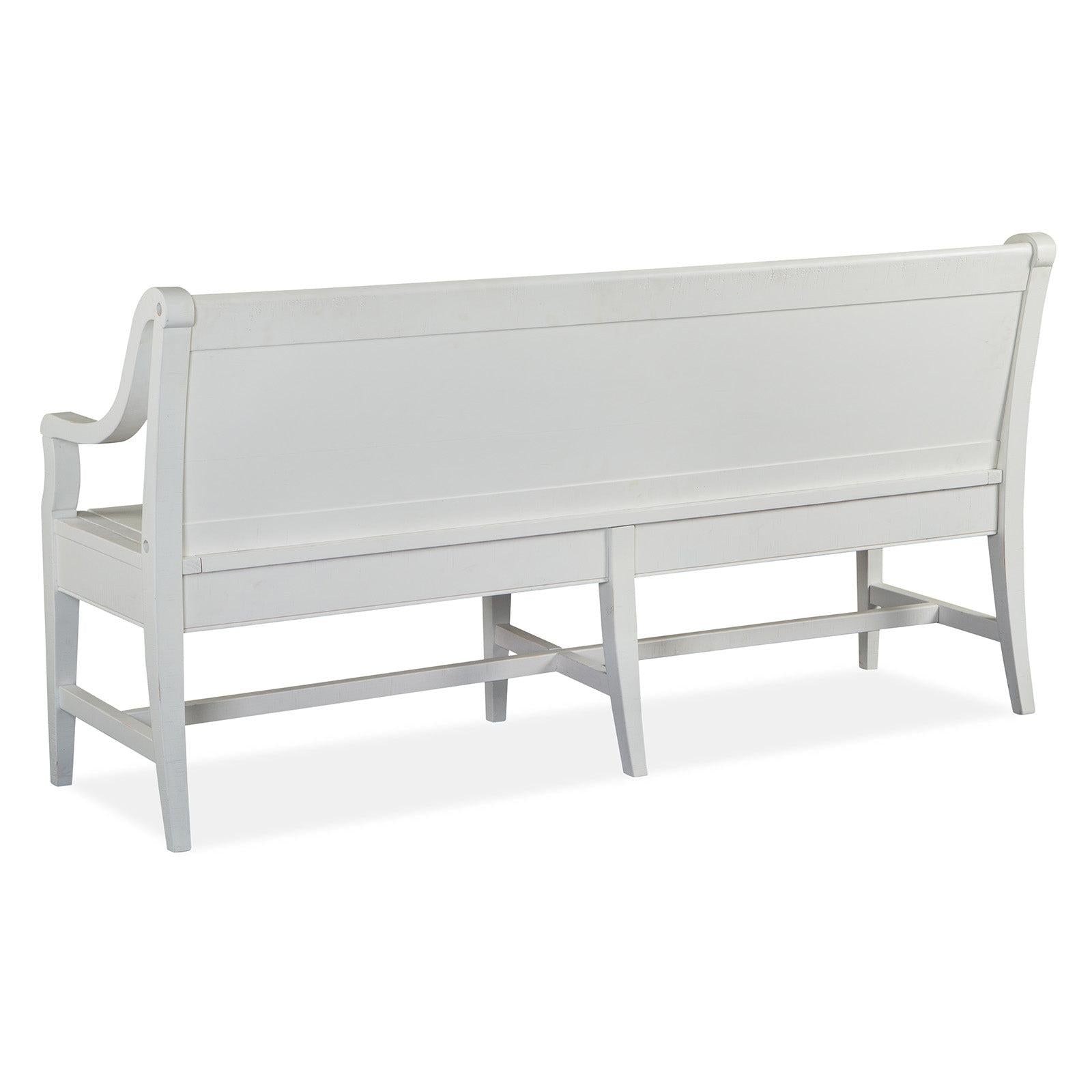 Magnussen Home Heron Cove Chalk White And Dovetail Grey Bench With Back
