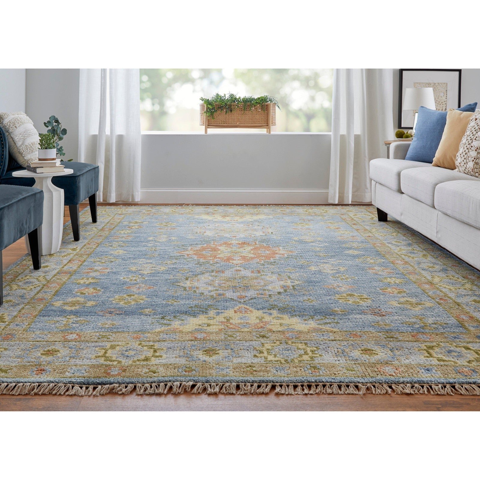 Feizy Fillmore 69CIF Transitional Diamond in Blue/Green/Yellow