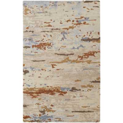 Feizy Everley 8644F Modern Abstract in Ivory/Blue/Brown