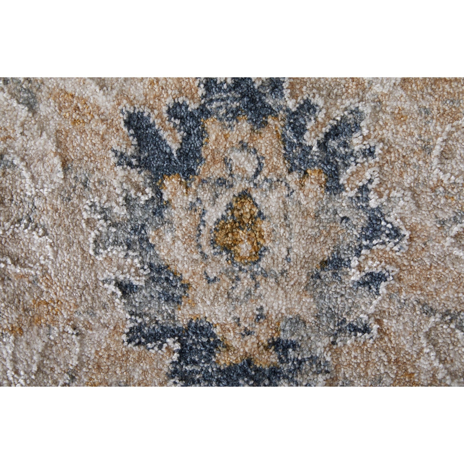 Feizy Pasha 39M7F Transitional Floral & Botanical in Ivory/Taupe/Blue