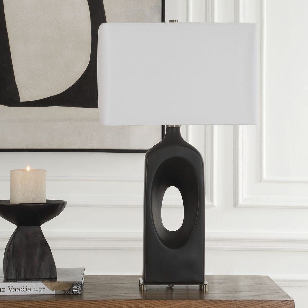 Uttermost Void Matte Black Table Lamp