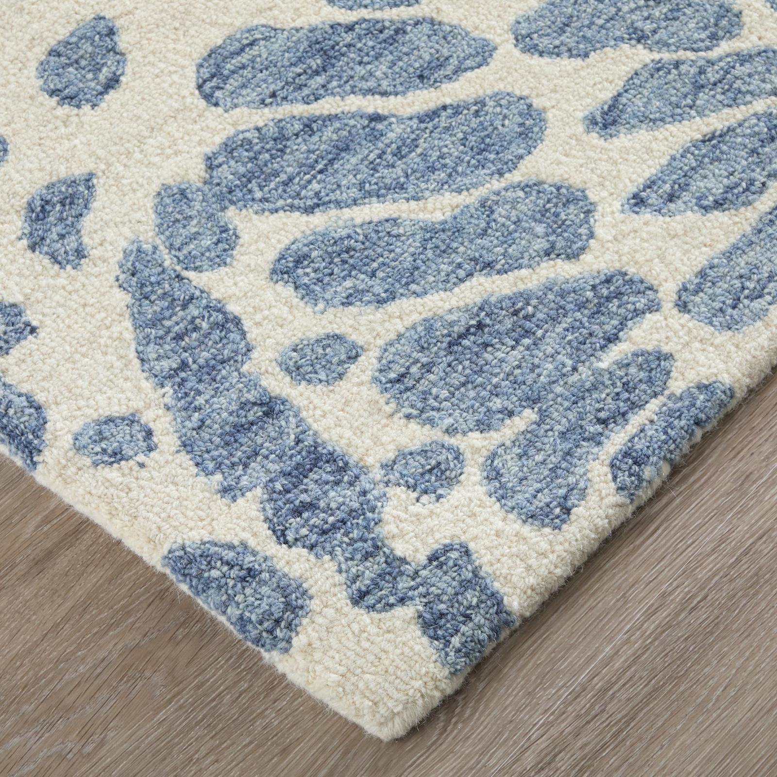 Feizy Wallace 8A39F Modern Abstract Rug in Blue/Ivory