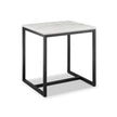 Magnussen Home Torin White Marble And Matte Black Rectangular End Table