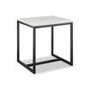 Magnussen Home Torin White Marble And Matte Black Rectangular End Table