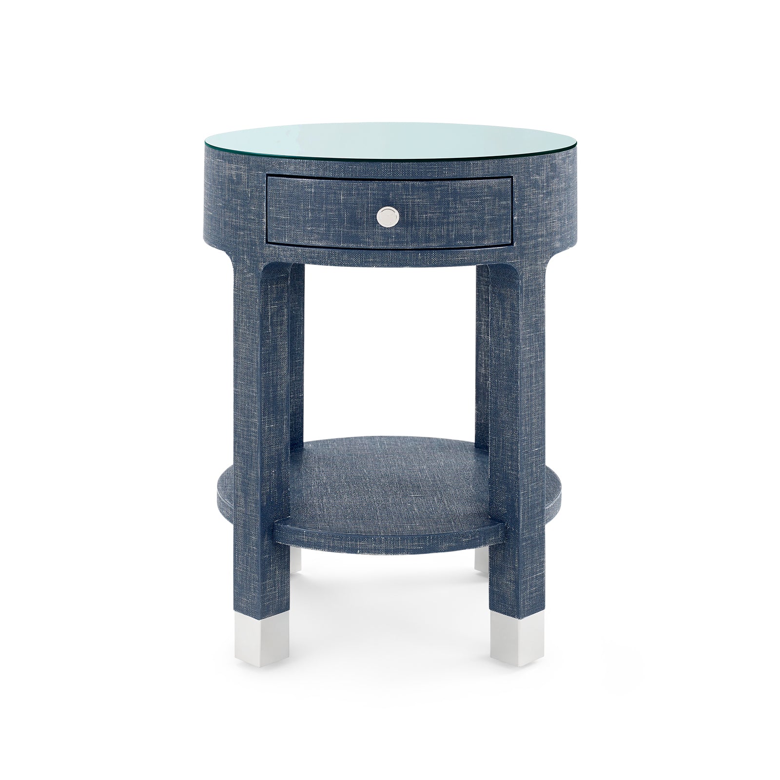 Villa & House Dakota Round Side Table with Glass Top
