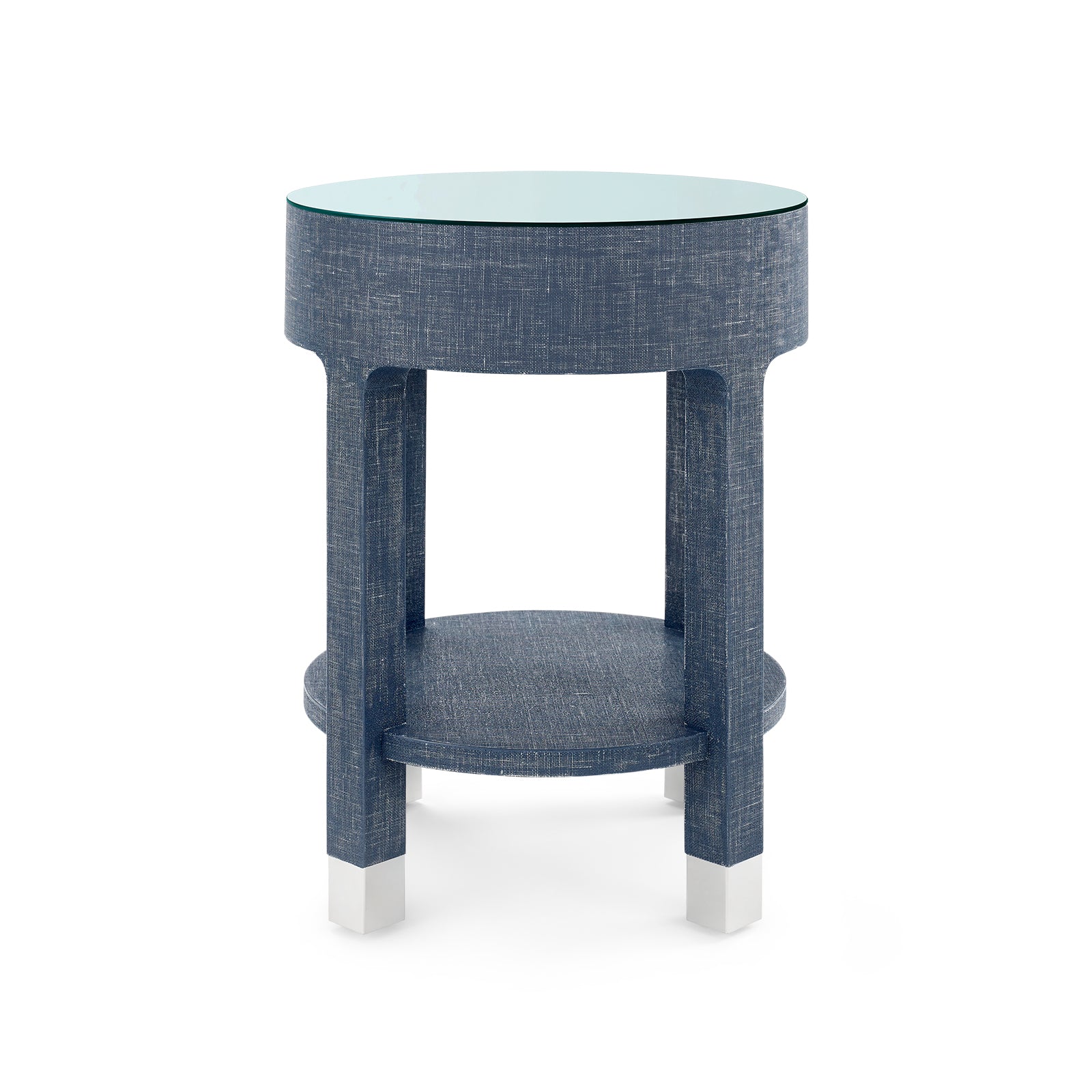 Villa & House Dakota Round Side Table with Glass Top