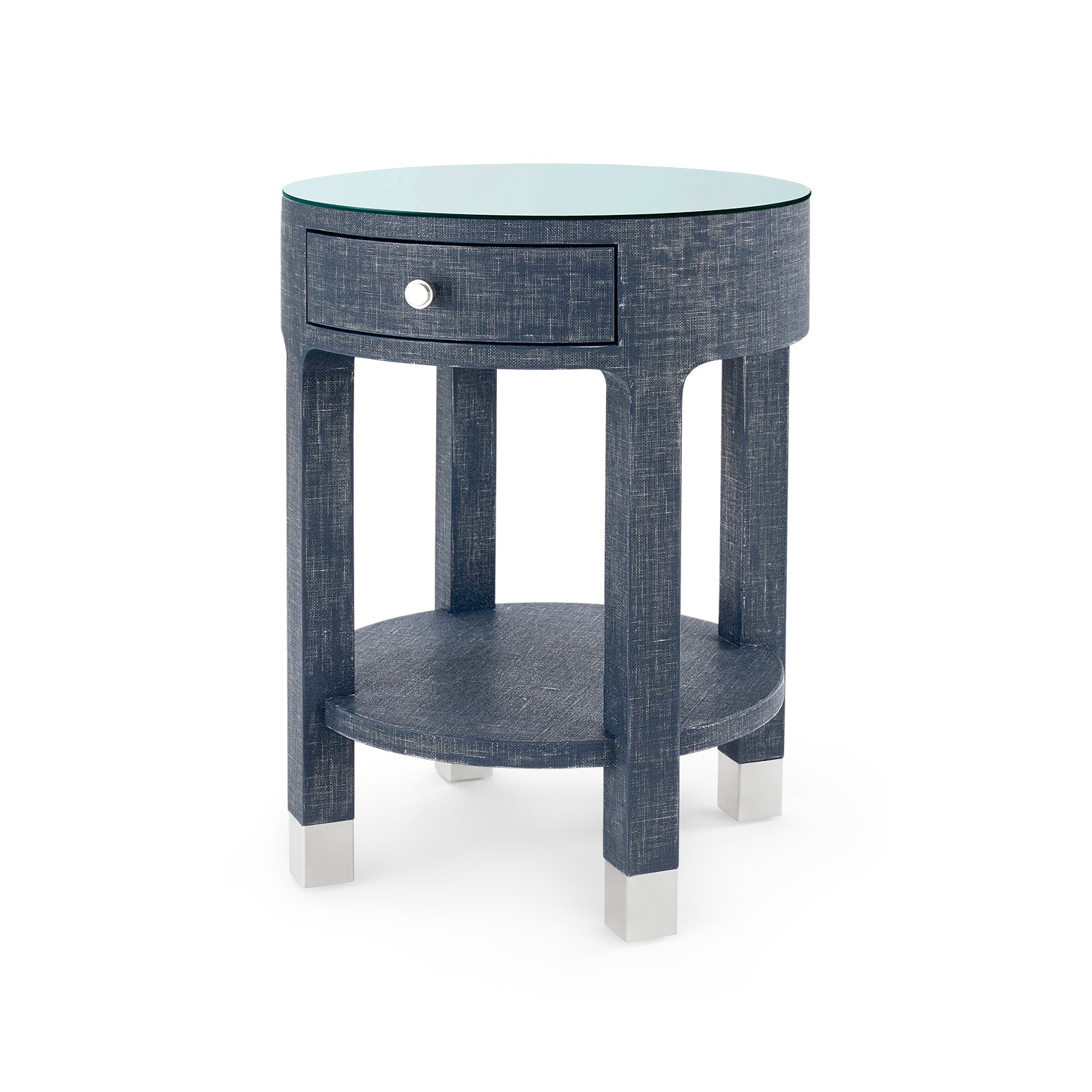 Villa & House Dakota Round Side Table with Glass Top