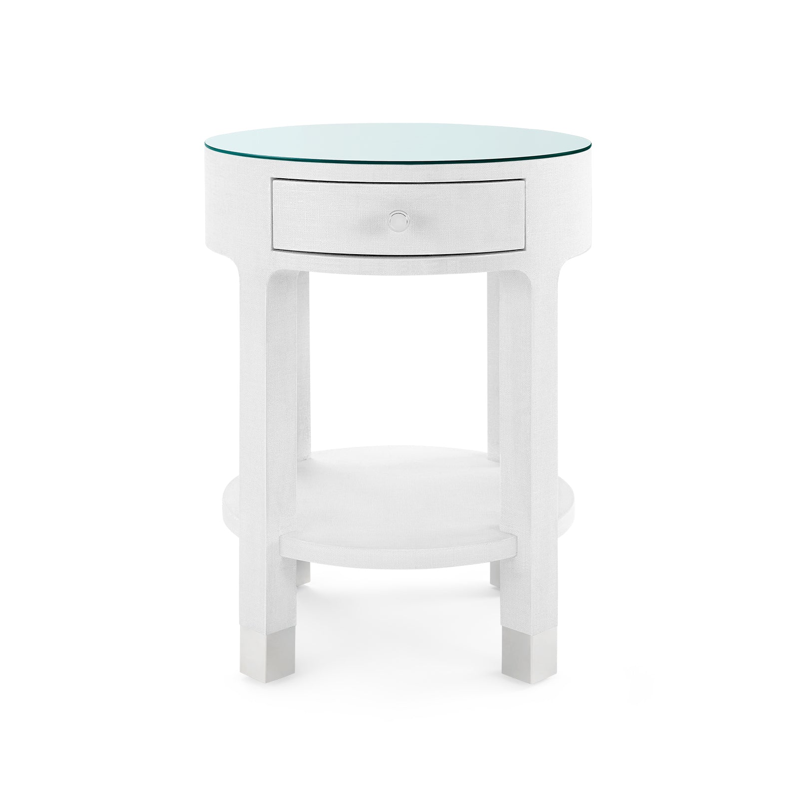 Villa & House Dakota Round Side Table with Glass Top