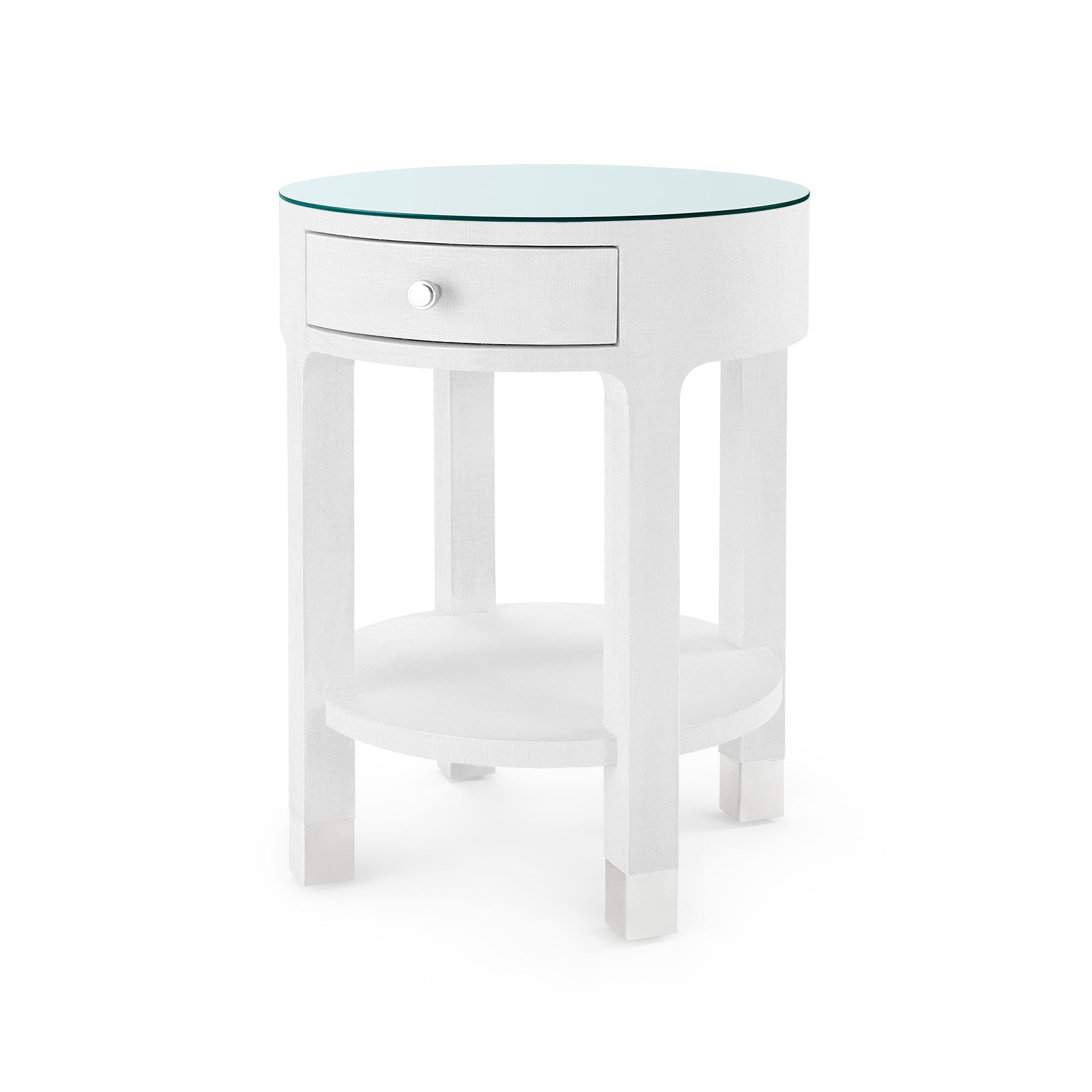 Villa & House Dakota Round Side Table with Glass Top