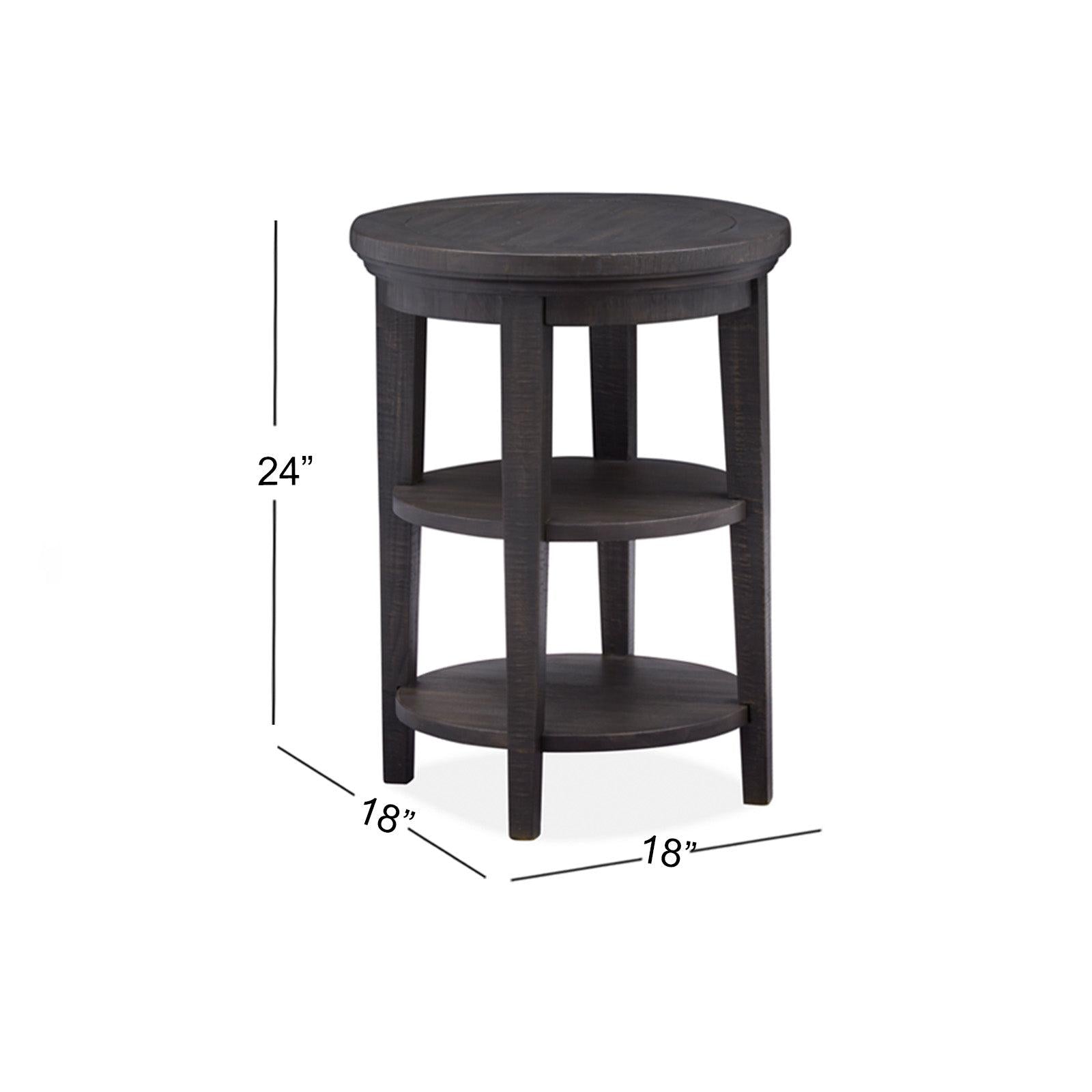 Magnussen Home Westley Falls Graphite Round Accent End Table