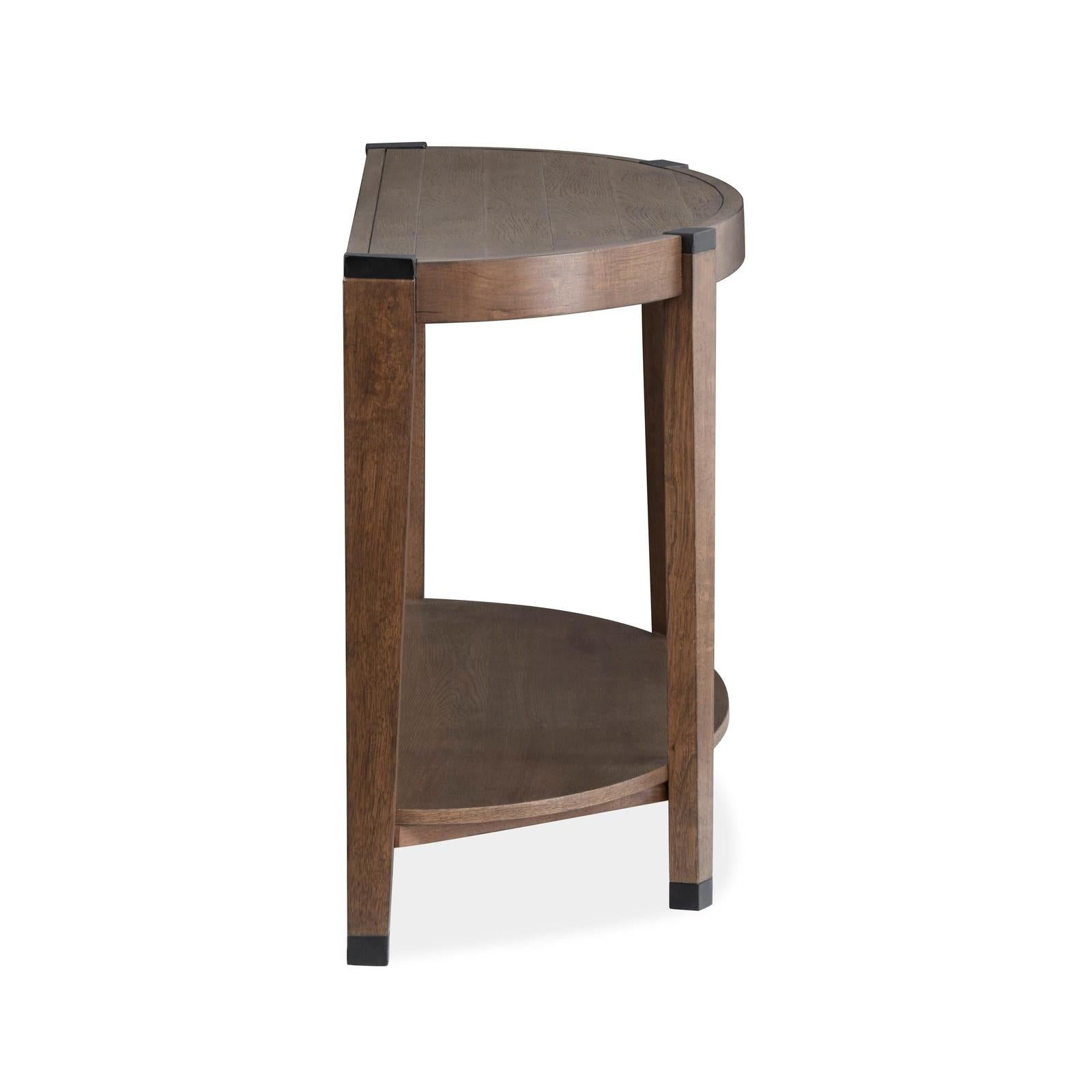 Magnussen Home Kaysen Wallaby And Matte Black Demilune Sofa Table
